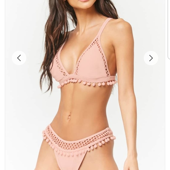 pink pom pom bikini